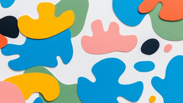 Colorful abstract shapes on white background