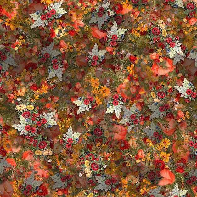 colorful and beautiful seamless botanical patterns suits for fabrics
