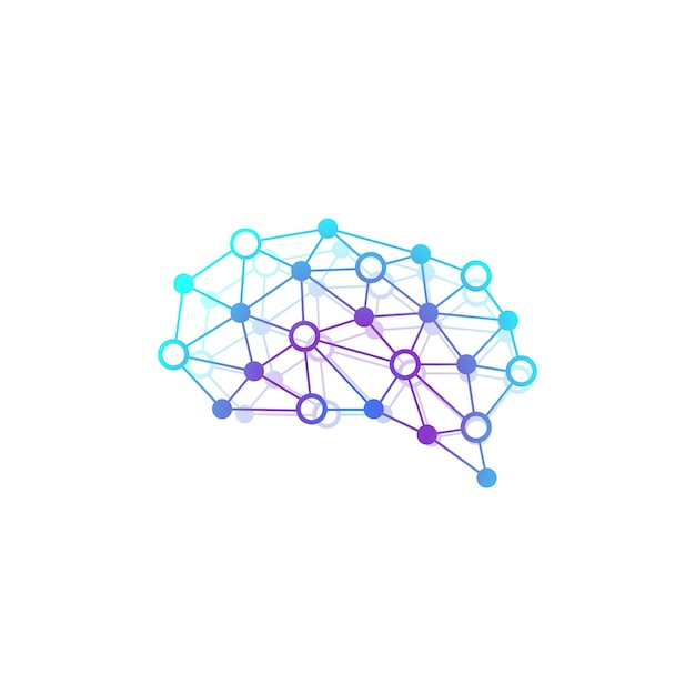 colorful brain illustration. creative idea concept design icon illustration. artificial intelligence and machine learning illustration.