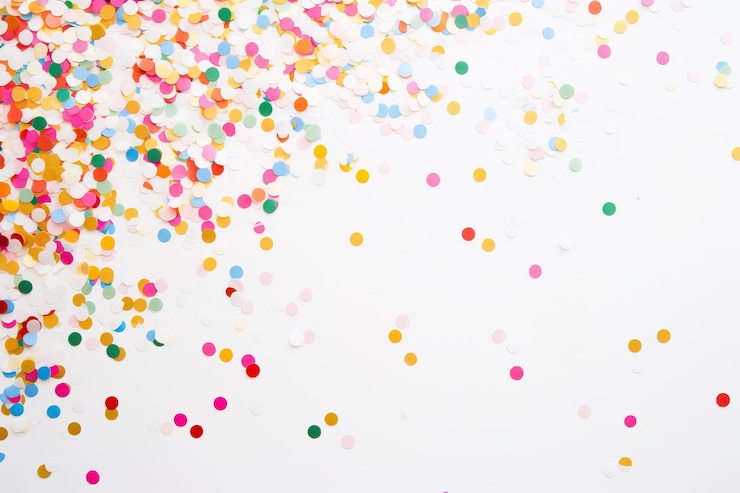 Bild colorful confetti on clean white background