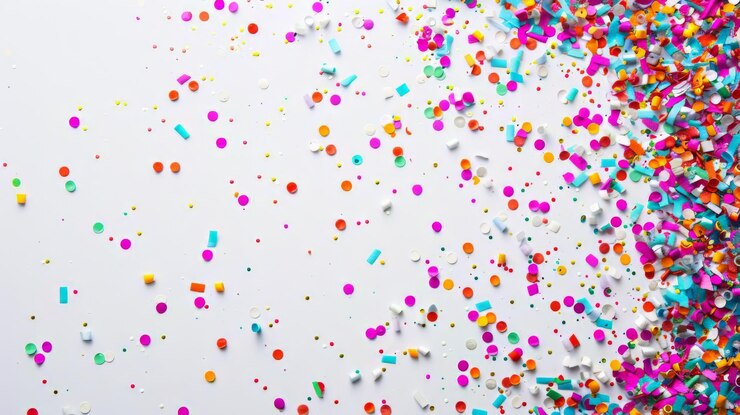 Bild colorful confetti sprinkles on a white background
