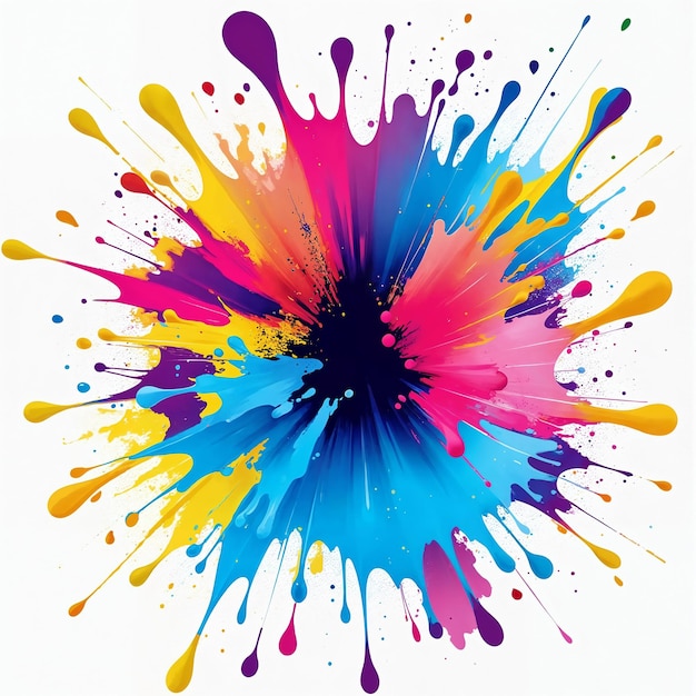 colorful explosion of paint splatter