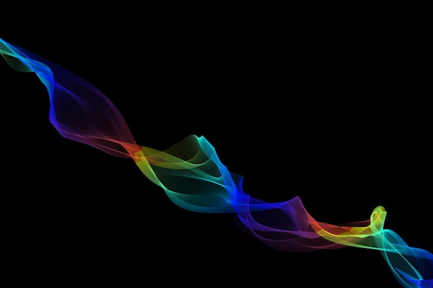 Colorful Line Wave Effect Background Banner Flyer Wallpaper Template