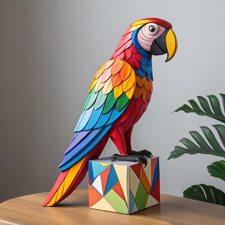 Foto colorful macaw parrot sculpture