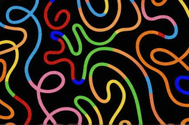 colorful neon lights on a black background