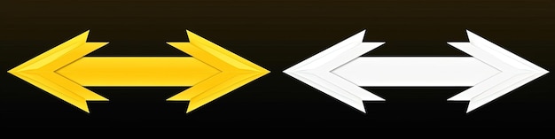 colors of arrows with different directions in the style of dark yellow and light white