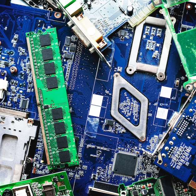 Computer blue circuit board