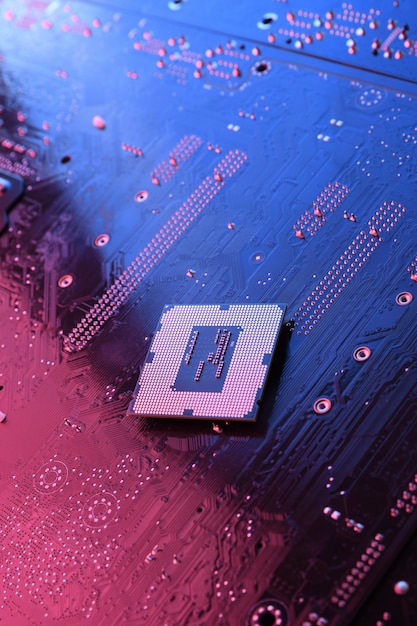 Computer CPU-processorchip på printkort