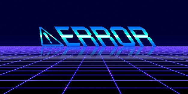 Computer Danger Symbol Cyberpunk Concept 80s Neon Tone Digital Pixel Computer System Error
