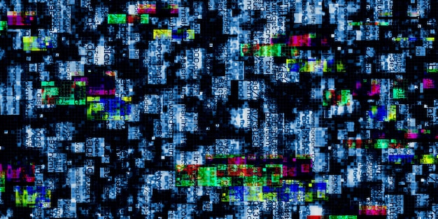 Computer error display corrupt binary data hacker digital binary data screen background