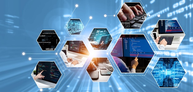 Computer programming coding and AI artificial intelligence NLP data development