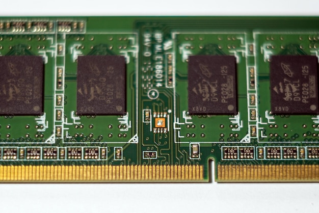 Computer RAM system memory main memory random access memory internal memory onboard computer detail closeup