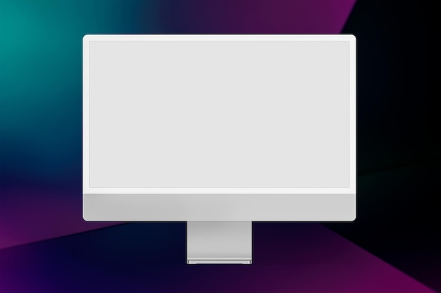 Computer screen png mockup gray digital device minimal style