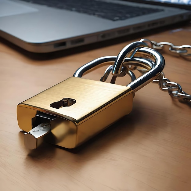 computer security with login and password padlock