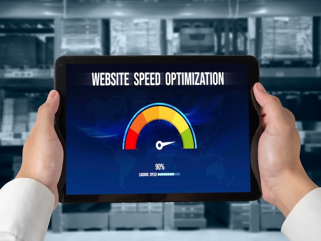computer software evaluating website loading speed snugly