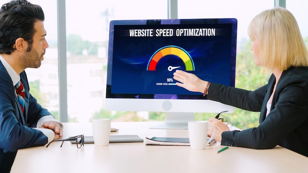 computer software evaluating website loading speed snugly