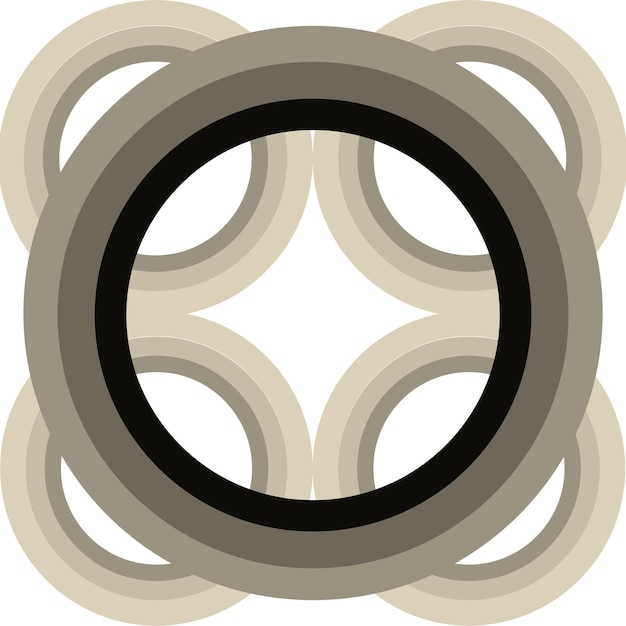 Concentric circle png frame black abstract round design