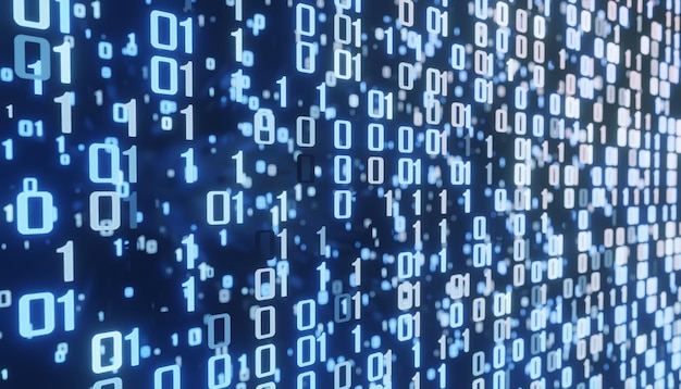 concept technology background of binary code. background code depth of field.