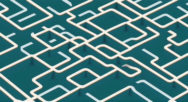 Connected Labyrinths Networking Abstract Maze Route Subway Intersection Background Pattern Stock