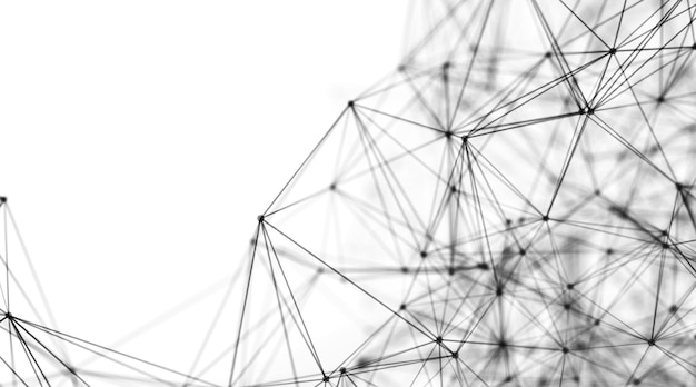 connecting dots and lines and triangles on the white backround