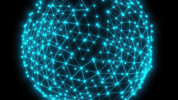 Connection dots sphere computer generated render