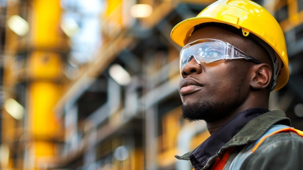 construction worker gazing at the future