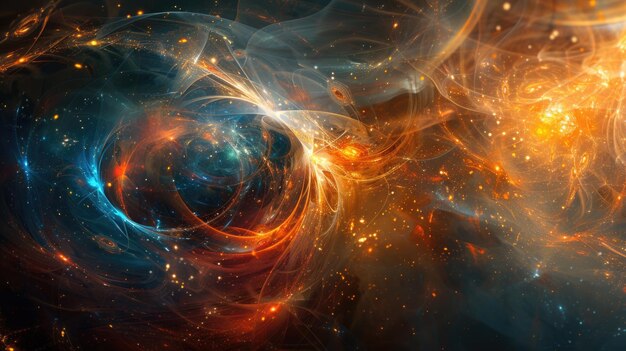 Cosmic whirlpool with bright star
