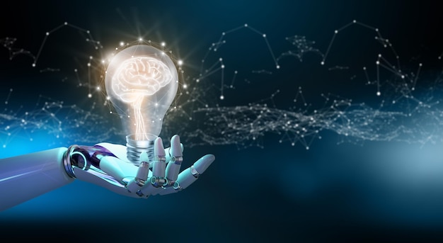 Creative and innovation inspiration Business Bright idea with Artificial Intelligence concept