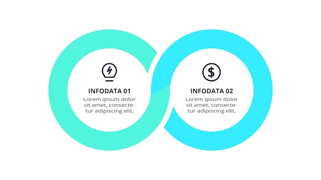 creative concept for infographic with 2 steps options parts or processes business data visualization