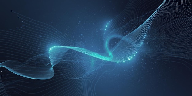 Creative dynamic blue neuron plasma energy laser Futuristic virtual technology wallpaper digitally generated image 3D Rendering