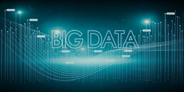 creative glowing digital big data wallpaper technology and database concept 3d rendering