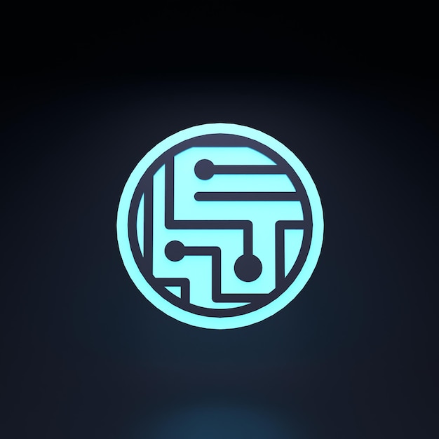 Cryptocurrency icon Future money concept 3d render illustration