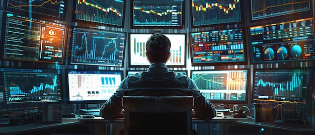 Cryptocurrency Trader Analyzing Market Trends