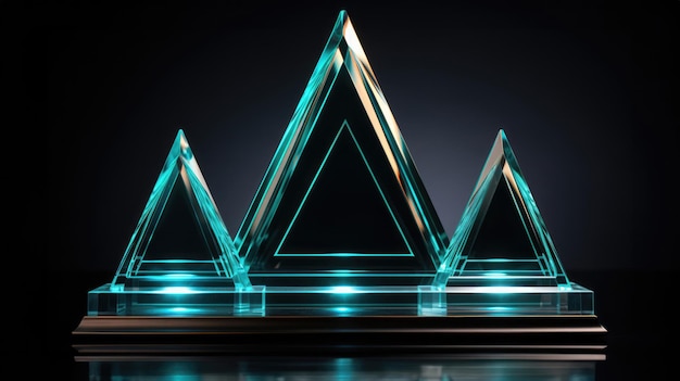 Crystal glass trophy plaque for awarding ceremony