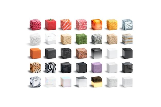 Cube different surface Cuboid podium with metallic fabric and product materia Wood plush