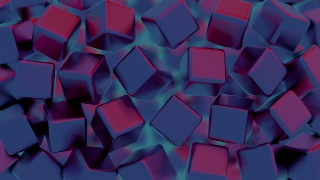 cubic shapes arranged in a matrix with a 3d twist forming an abstract and visually intriguing
