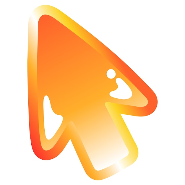 Cursor mouse icon png cute funky orange shape transparent background