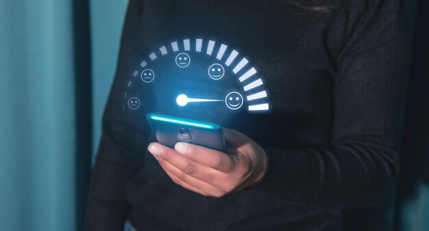 Customer emotions satisfaction meter Business concept