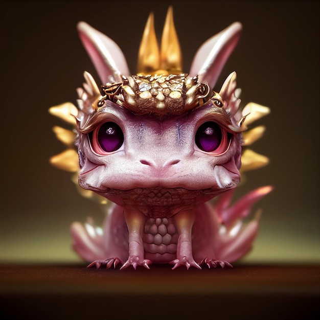 cute chibi little dragon fantasy illustration