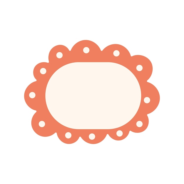 cute scalloped oval frame illustration