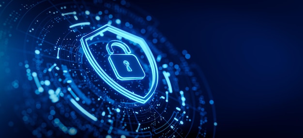 Cyber Security and Data Protection digital icon
