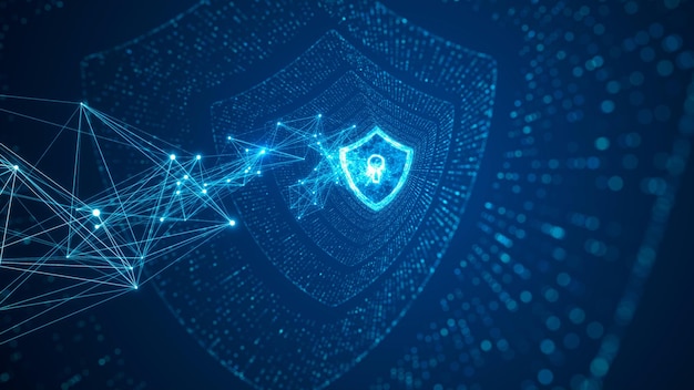 cyber security blue tech background