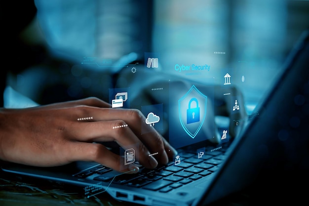 Cyber security concept Inloggning Användaridentifiering informationssäkerhet och kryptering säkert internet