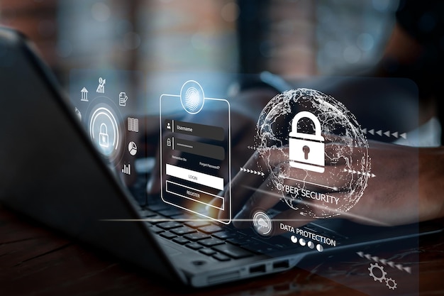 cyber security concept login user identification information security and encryption secure internet access cybersecurity secure access to user's personal information