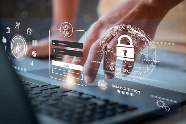 cyber security concept login user identification information security and encryption secure internet access cybersecurity secure access to user's personal information