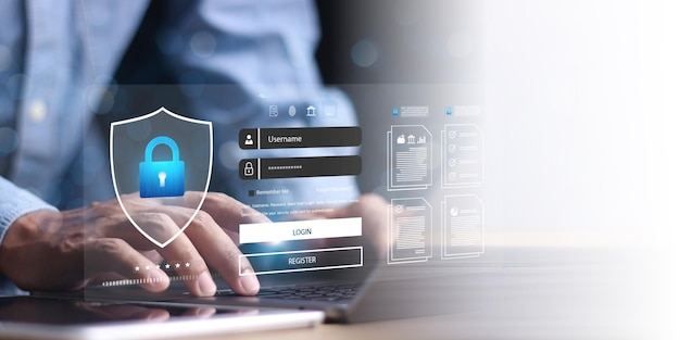 cyber security concept Login User identification information security and encryption secure Internet