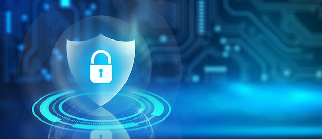 Cyberangreb blok Cyber data og Information privatliv Koncept 3D Rendering