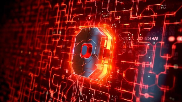 Cybersecurity koncept identitetstyveri Database hacks internet cyberkriminalitet hackerangreb Hacking og stjæling af data skader systemet og hacker dataene Generativ AI illustrator