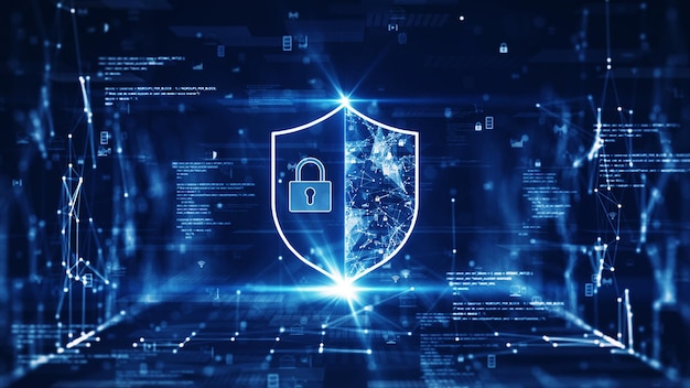 Cybersikkerheds databeskyttelsesteknologi koncept internetforbindelse online netværk