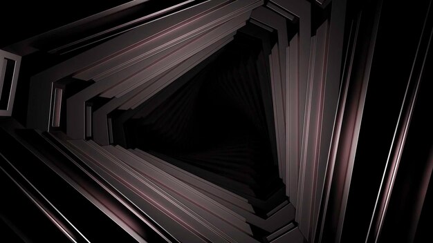 d tunnel with darkness design rotating d tunnel with geometric metal parts emerging geometric tunnel